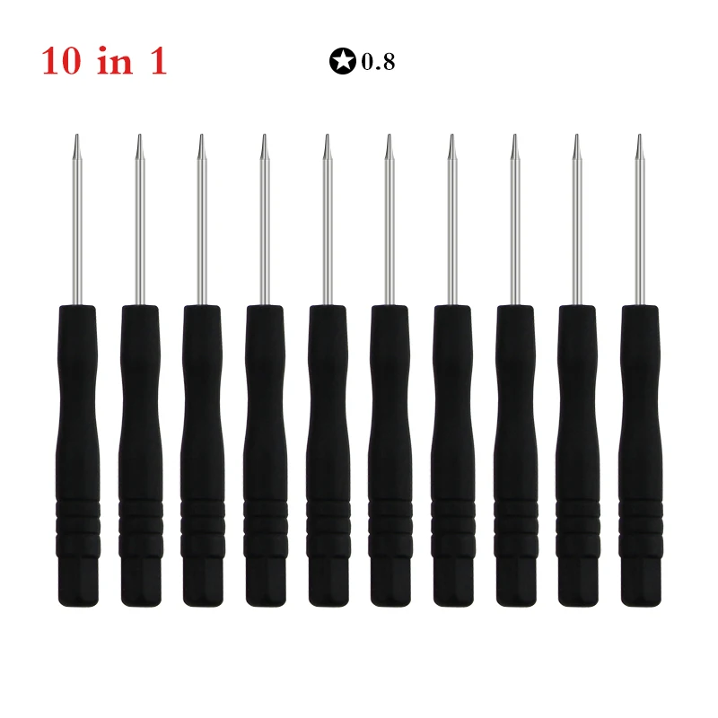 10PCS/LOT 0.8mm Mini Torx Screwdriver Set For iPhone Samsung Huawei Cell Phone Repair Tools
10PCS/LOT 0.8mm Mini Torx Screwdriver Set For iPhone Samsung Huawei Cell Phone Repair Tools