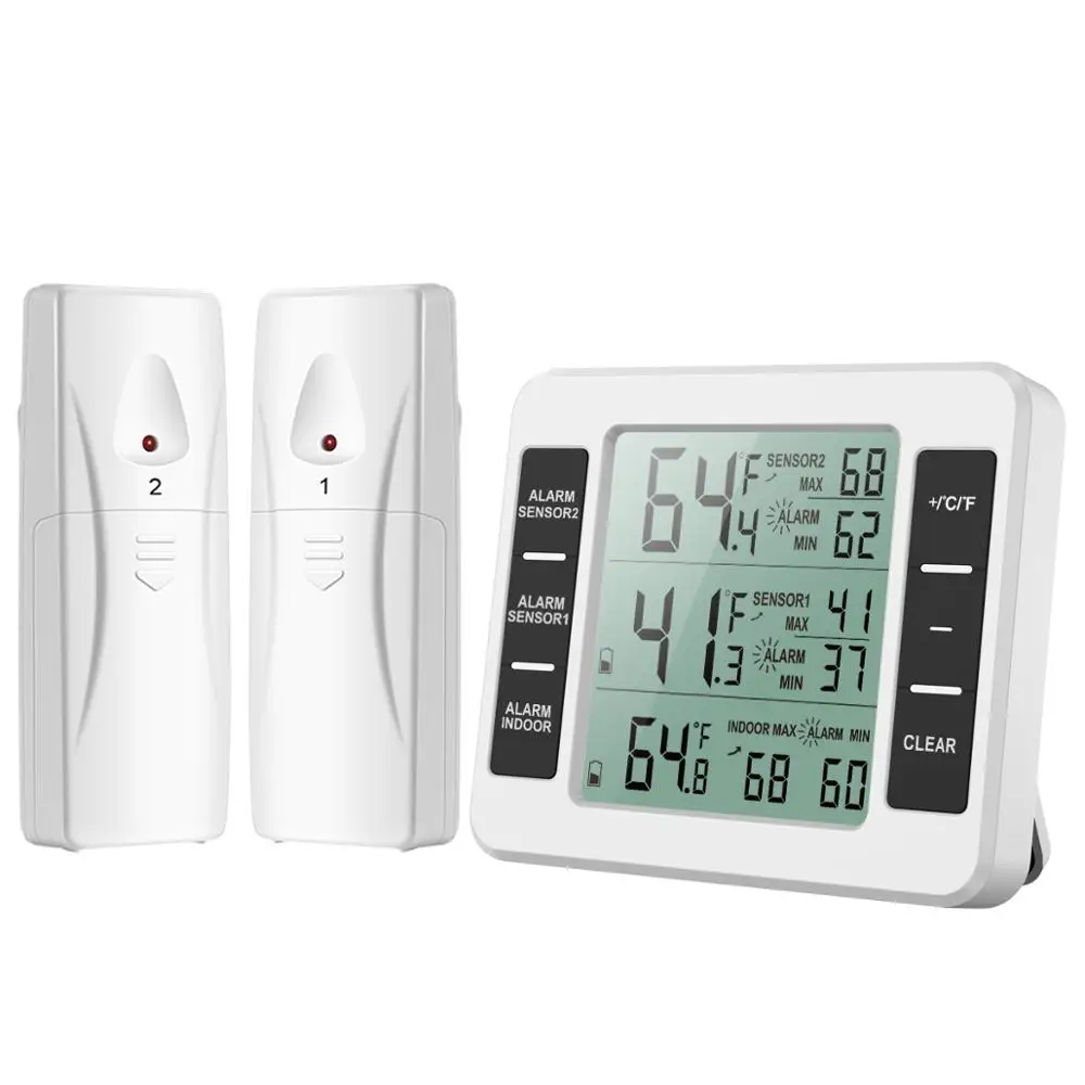 ORIA LCD Wireless Digital Thermometer Refrigerator Remote Control Kithchen Temperature Thermometer Indoor Outdoor with Alarm
ORIA LCD Wireless Digital Thermometer Refrigerator Remote Control Kithchen Temperature Thermometer Indoor Outdoor with Alarm