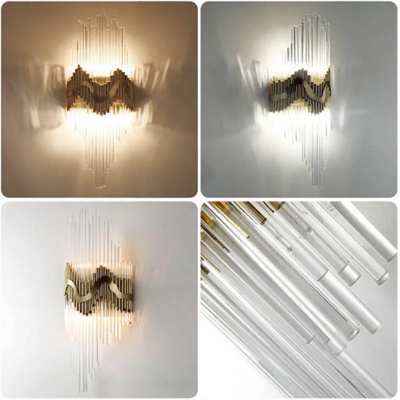 Postmodern designer-like luxury atmosphere TV background wall panel wall lamp bedroom bedside crystal wall lamp led lighting
Postmodern designer-like luxury atmosphere TV background wall panel wall lamp bedroom bedside crystal wall lamp led lighting