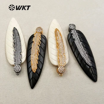 MP045 WKT Buffalo Bone In Multi Metal Color Pendant With CZ Micro Pave Leaf Shape For Women Jewelry Design CZ Pendant
MP045 WKT Buffalo Bone In Multi Metal Color Pendant With CZ Micro Pave Leaf Shape For Women Jewelry Design CZ Pendant