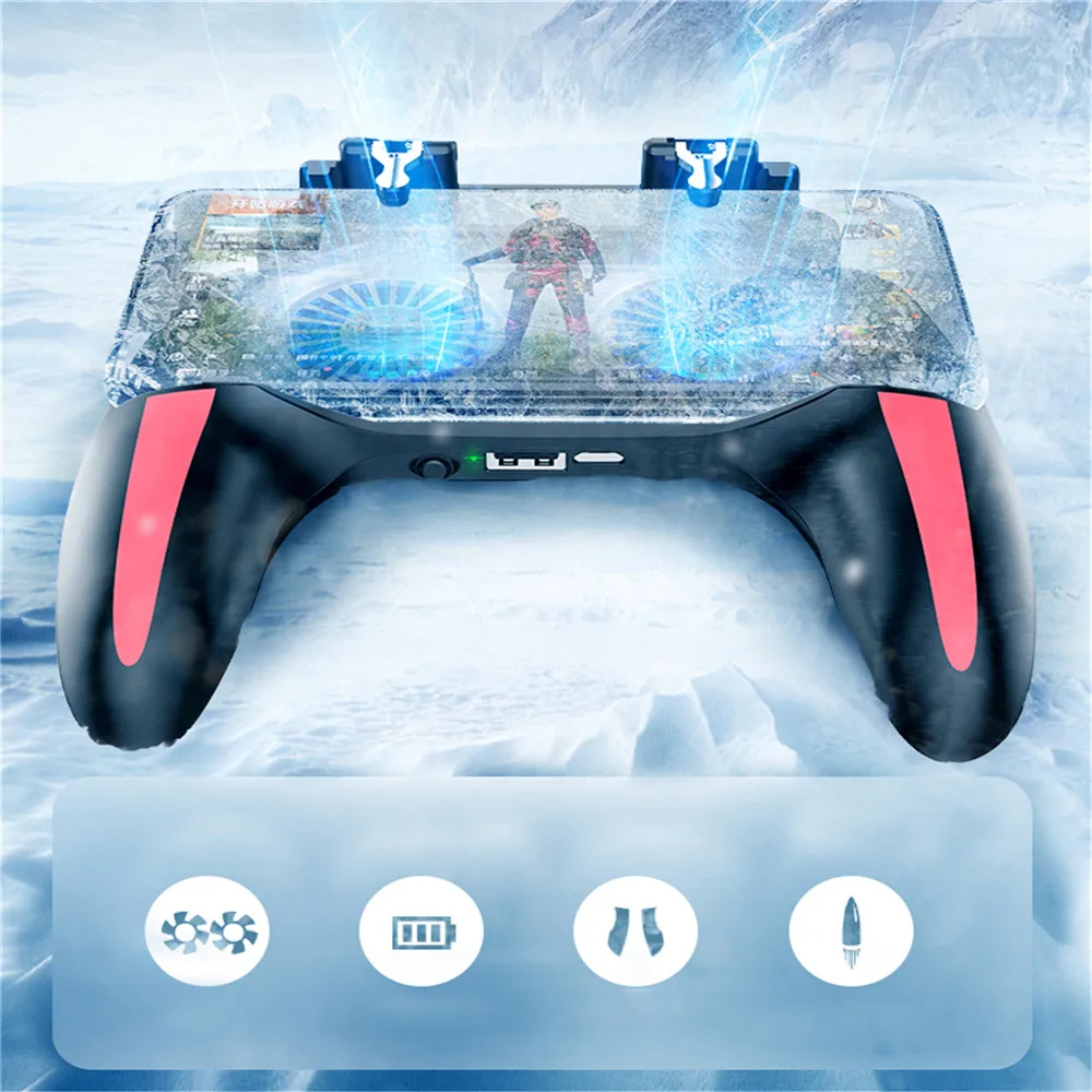 Double Cooler Radiating Gamepad for PUBG Mobile Controller For iphone Android Mobile Phone PUBG Joystick With Dual Cooling Fan
Double Cooler Radiating Gamepad for PUBG Mobile Controller For iphone Android Mobile Phone PUBG Joystick With Dual Cooling Fan