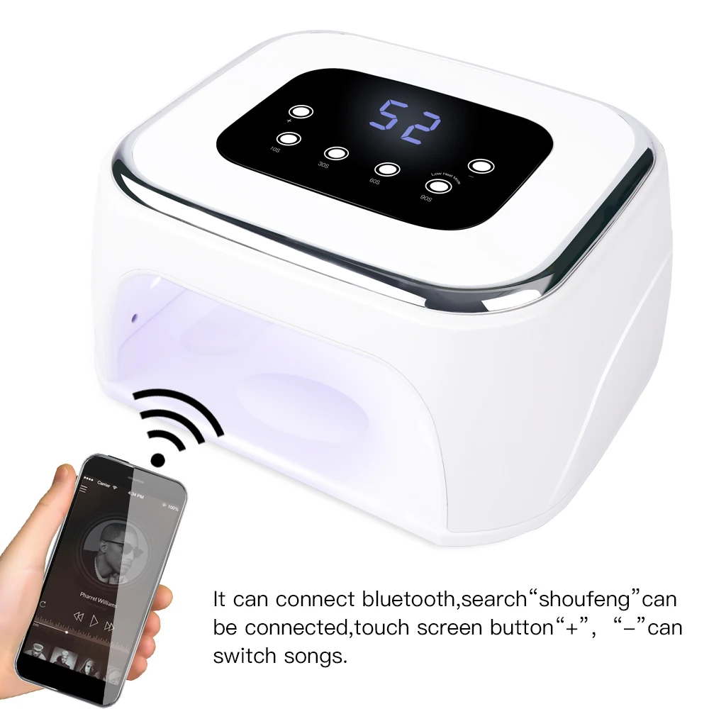 New Bluetooth UV LED Lamp Nail Dryer Loudspeaker Box Time Setting 10/20/60/90s Curing All Gels Quick Nail Manchine Dryer Tools
New Bluetooth UV LED Lamp Nail Dryer Loudspeaker Box Time Setting 10/20/60/90s Curing All Gels Quick Nail Manchine Dryer Tools