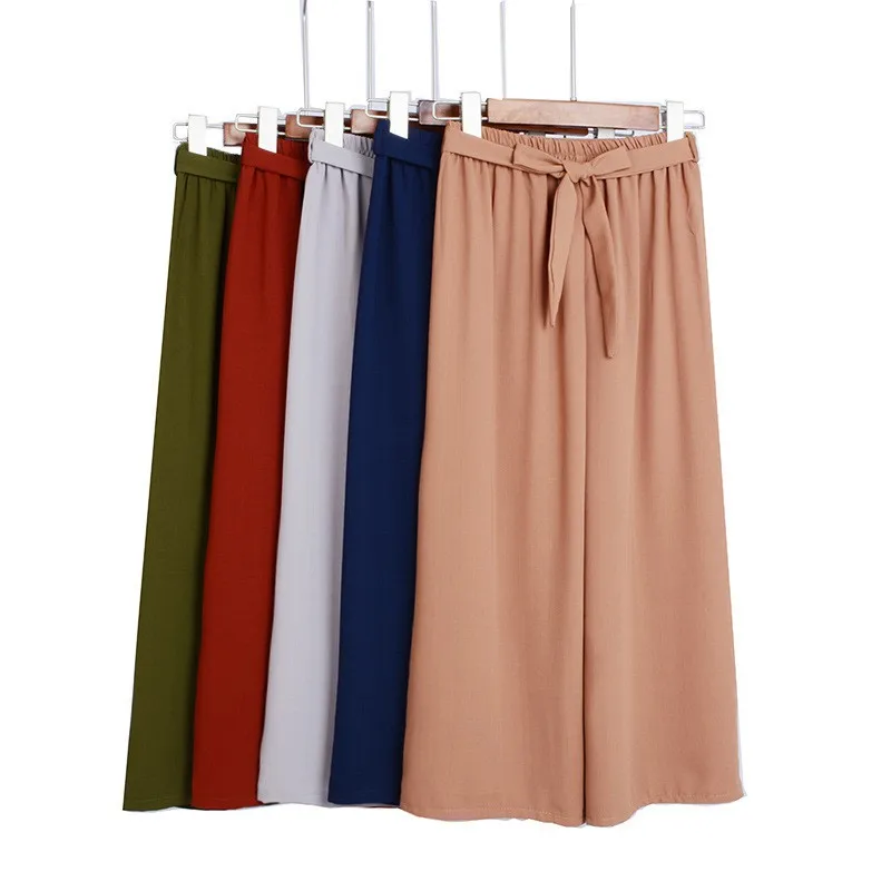 High Waist Bow tie Chiffon Wide Leg Pants New High Waist Trousers Women Summer Fashion Female Loose Casual Pants Solid Trouser
High Waist Bow tie Chiffon Wide Leg Pants New High Waist Trousers Women Summer Fashion Female Loose Casual Pants Solid Trouser