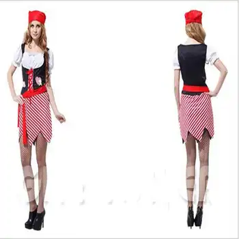 Halloween Party Performance Costumes Red And White Female Pirate Captain Cosplay Costumes
Halloween Party Performance Costumes Red And White Female Pirate Captain Cosplay Costumes