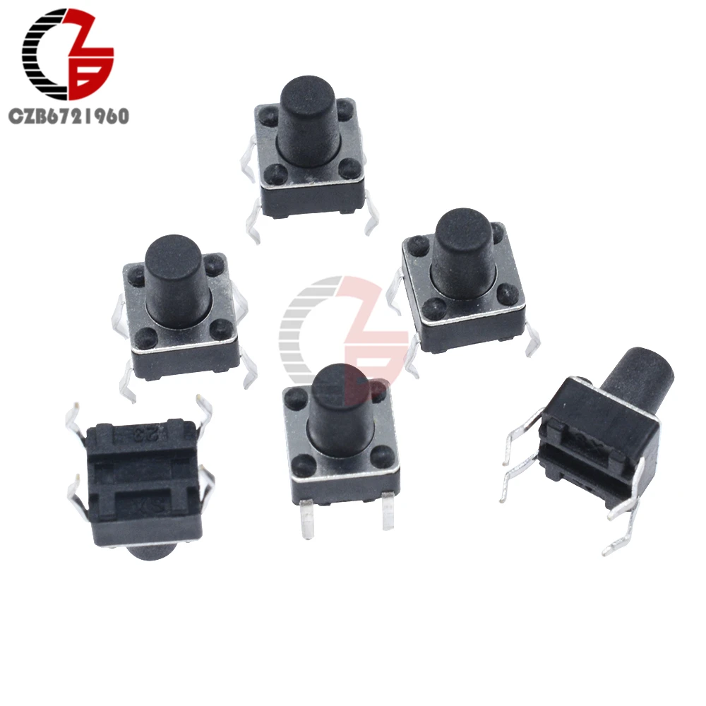 6x6x2.5 to 5mm SMD SMT Momentary Push Button Tactile Switch SPST 4-Pin Micro PCB