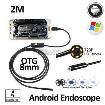 2MP 8mm HD720P Android OTG USB Endoscope Camera 2M Flexible Snake USB Android Phone Waterproof Inspection Borescope Camera 6LED
2MP 8mm HD720P Android OTG USB Endoscope Camera 2M Flexible Snake USB Android Phone Waterproof Inspection Borescope Camera 6LED
