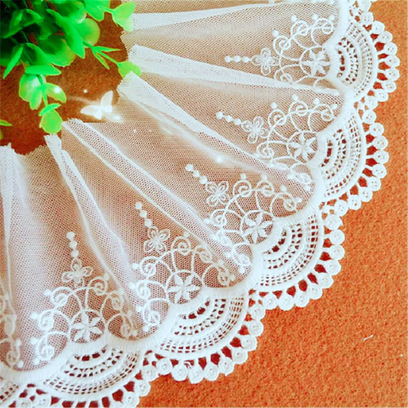 YACKALASI 10 Yds/Lot Soft Tulle Cotton Embroidery Lace Trim DIY Garment Accessories free shipping 12cm
YACKALASI 10 Yds/Lot Soft Tulle Cotton Embroidery Lace Trim DIY Garment Accessories free shipping 12cm