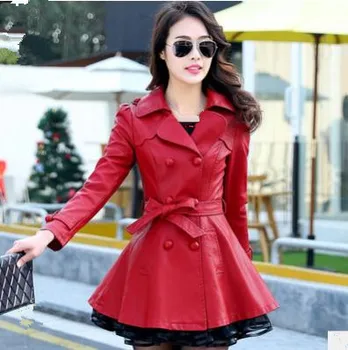 2019 Women Spring Autumn Skinny Pu Leather Jackets Long Mesh Patchwork Leather Outwears S/5Xl Leather Coats With Belt K1014
2019 Women Spring Autumn Skinny Pu Leather Jackets Long Mesh Patchwork Leather Outwears S/5Xl Leather Coats With Belt K1014