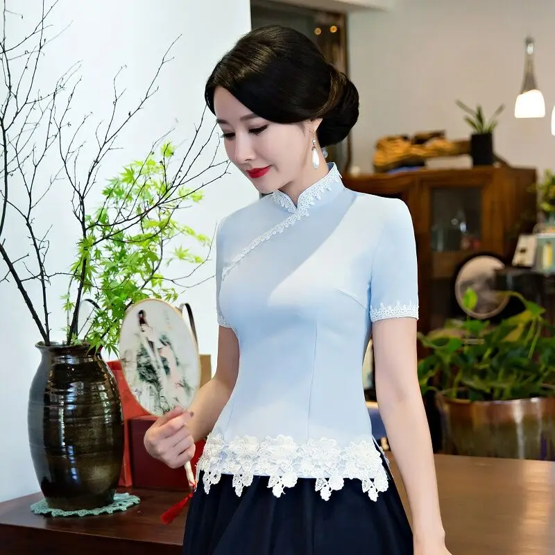 New Arrival Summer Women's Shirt Tops Chinese style Lady Rayon Blouse Handmade Button Mujer Camisa Size S M L XL XXL XXXL 105
New Arrival Summer Women's Shirt Tops Chinese style Lady Rayon Blouse Handmade Button Mujer Camisa Size S M L XL XXL XXXL 105