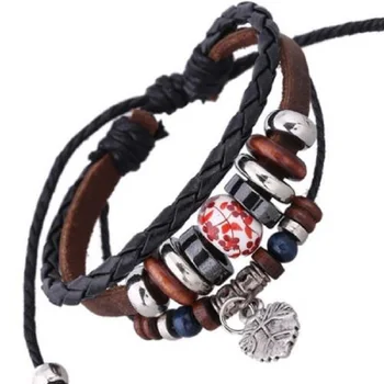 Braided Chain Leather Bracelet Ceramic Ball Beads Women Cuff Bracelet Leaf Pendant Bangle Flower Tattoo Ethnic Porcelain Jewelry
Braided Chain Leather Bracelet Ceramic Ball Beads Women Cuff Bracelet Leaf Pendant Bangle Flower Tattoo Ethnic Porcelain Jewelry