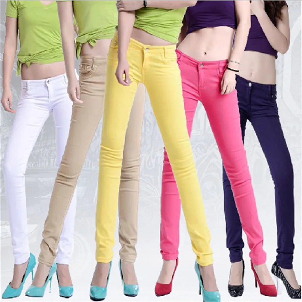 2016 New Women Fashion Candy Colored Pencil Jeans Woman Mid Waist Full Length Zipper Slim Fit Skinny Women Pants
2016 New Women Fashion Candy Colored Pencil Jeans Woman Mid Waist Full Length Zipper Slim Fit Skinny Women Pants