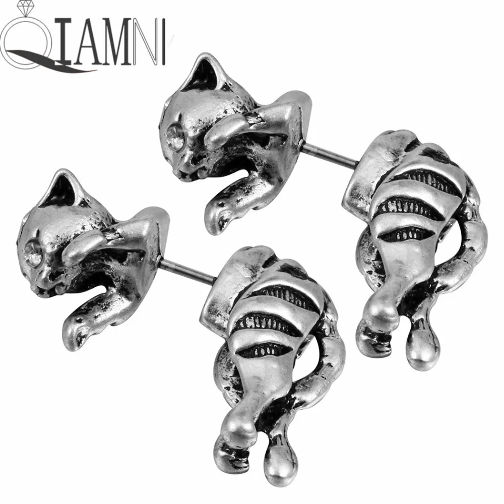 QIAMNI Trendy Lovely 3D Cat Animal Stud Earring for Wome Men Birthday Gift Dropshipping brinco feminino Punk Gothic Jewelry
QIAMNI Trendy Lovely 3D Cat Animal Stud Earring for Wome Men Birthday Gift Dropshipping brinco feminino Punk Gothic Jewelry