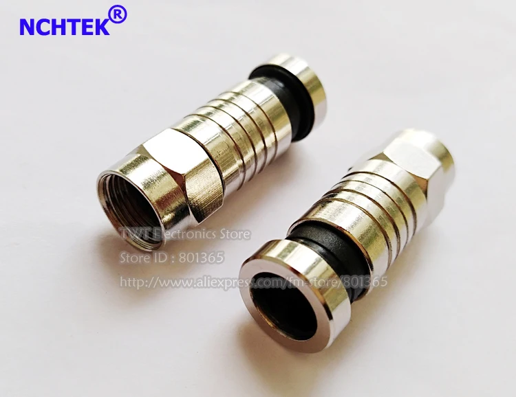 NCHTEK F-type Compression Shield Quad RG6 Connector Adapter Coax TV Satellite Cable/Free Shipping/20PCS
NCHTEK F-type Compression Shield Quad RG6 Connector Adapter Coax TV Satellite Cable/Free Shipping/20PCS