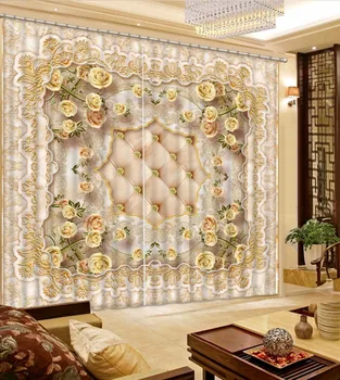 European gold rose Luxury Curtains Soft pattern 3D Blackout Curtains Fashion Home Decoration Window Drapes
European gold rose Luxury Curtains Soft pattern 3D Blackout Curtains Fashion Home Decoration Window Drapes