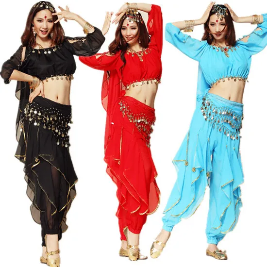 2019 New style belly dance clothes costume belly dance set indian dance wear 4pcs M/L long sleeve&Pant&Belt&Headband,8 colors
2019 New style belly dance clothes costume belly dance set indian dance wear 4pcs M/L long sleeve&Pant&Belt&Headband,8 colors