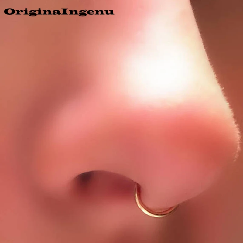 Fake Piercing Jewelry Nose Ring Handmade Plain Circle Smooth Surface Punk Charm Circular Tiny Septum Hoop Jewelry Grillz
Fake Piercing Jewelry Nose Ring Handmade Plain Circle Smooth Surface Punk Charm Circular Tiny Septum Hoop Jewelry Grillz