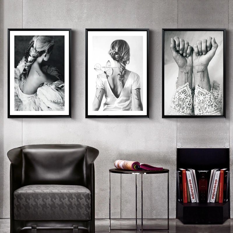 Nordic Black and White Tattoos Beauty Figure Canvas Painting Text Poster Woman Photography Wall Picture Living Room Decoration
Nordic Black and White Tattoos Beauty Figure Canvas Painting Text Poster Woman Photography Wall Picture Living Room Decoration
