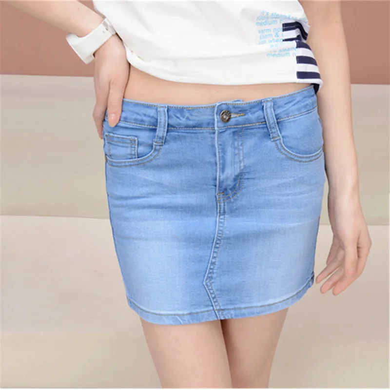 2019 summer female solid short denim jeans skirts ladies elastic high waist slim hip casual skirts plus size XXXXL women's jeans
2019 summer female solid short denim jeans skirts ladies elastic high waist slim hip casual skirts plus size XXXXL women's jeans