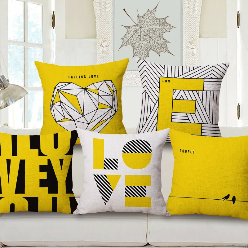 Pop Northern Europe Yellow linen sofa pillowcase Simple Moderno Hotel model room, big back waist pillow
Pop Northern Europe Yellow linen sofa pillowcase Simple Moderno Hotel model room, big back waist pillow