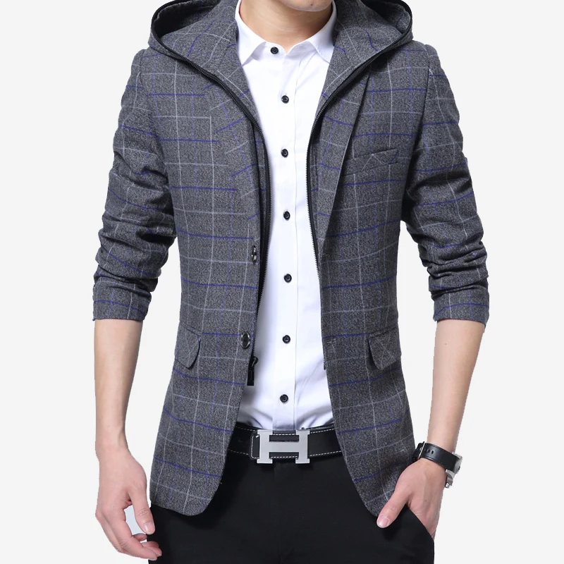 2018 spring new style with hooded suit male Korean version of the self-cultivation fashion lattice tide male handsome casual sui
2018 spring new style with hooded suit male Korean version of the self-cultivation fashion lattice tide male handsome casual sui