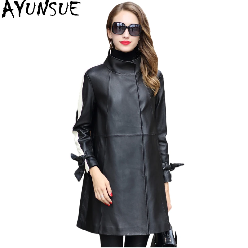 AYUNSUE 2019 Fashion Real Sheepskin Coats Medium Length Genuine Leather Jacket Patchwork Loose Jackets For Women jaqueta ZP18129
AYUNSUE 2019 Fashion Real Sheepskin Coats Medium Length Genuine Leather Jacket Patchwork Loose Jackets For Women jaqueta ZP18129