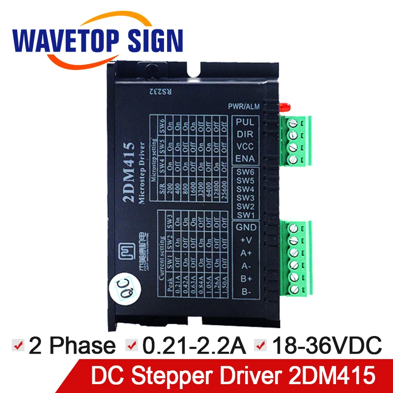 JMC Stepper Motor Driver 2DM415 2Phase Input Voltage 18-36VDC use for Laser Engraving and Cutting Machine
JMC Stepper Motor Driver 2DM415 2Phase Input Voltage 18-36VDC use for Laser Engraving and Cutting Machine