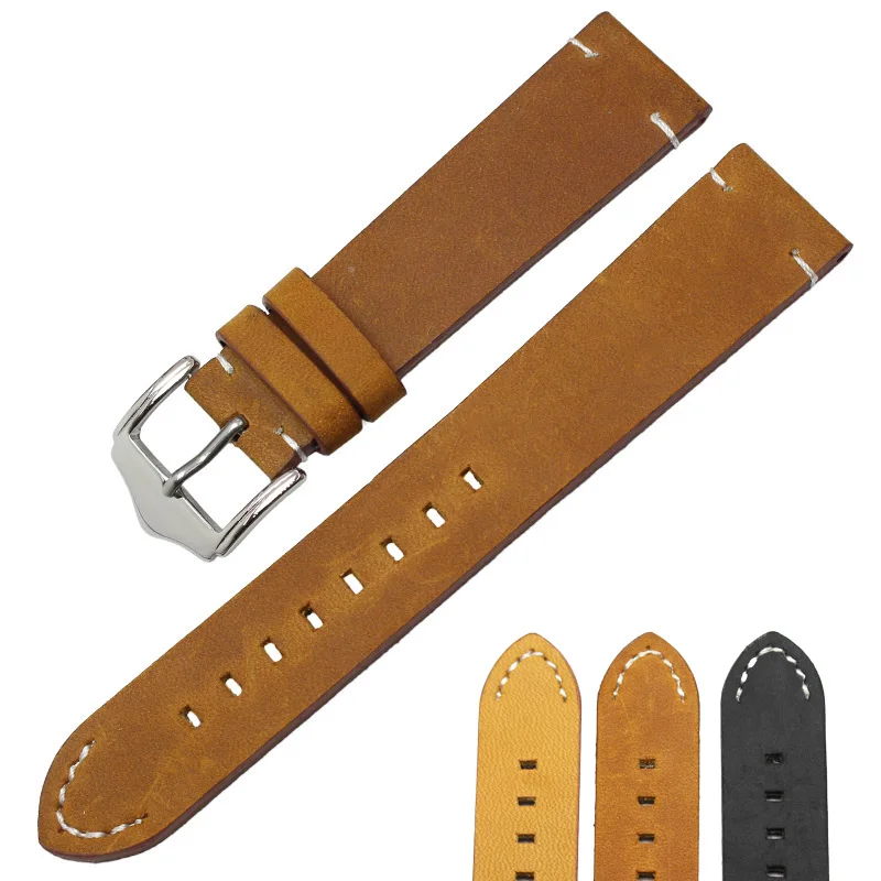 18 20 22mm Genuine Cowhide Leather Black Dark Brown Women Men Watchbands Strap Stainless Steel Silver Polish Pin Buckle
18 20 22mm Genuine Cowhide Leather Black Dark Brown Women Men Watchbands Strap Stainless Steel Silver Polish Pin Buckle