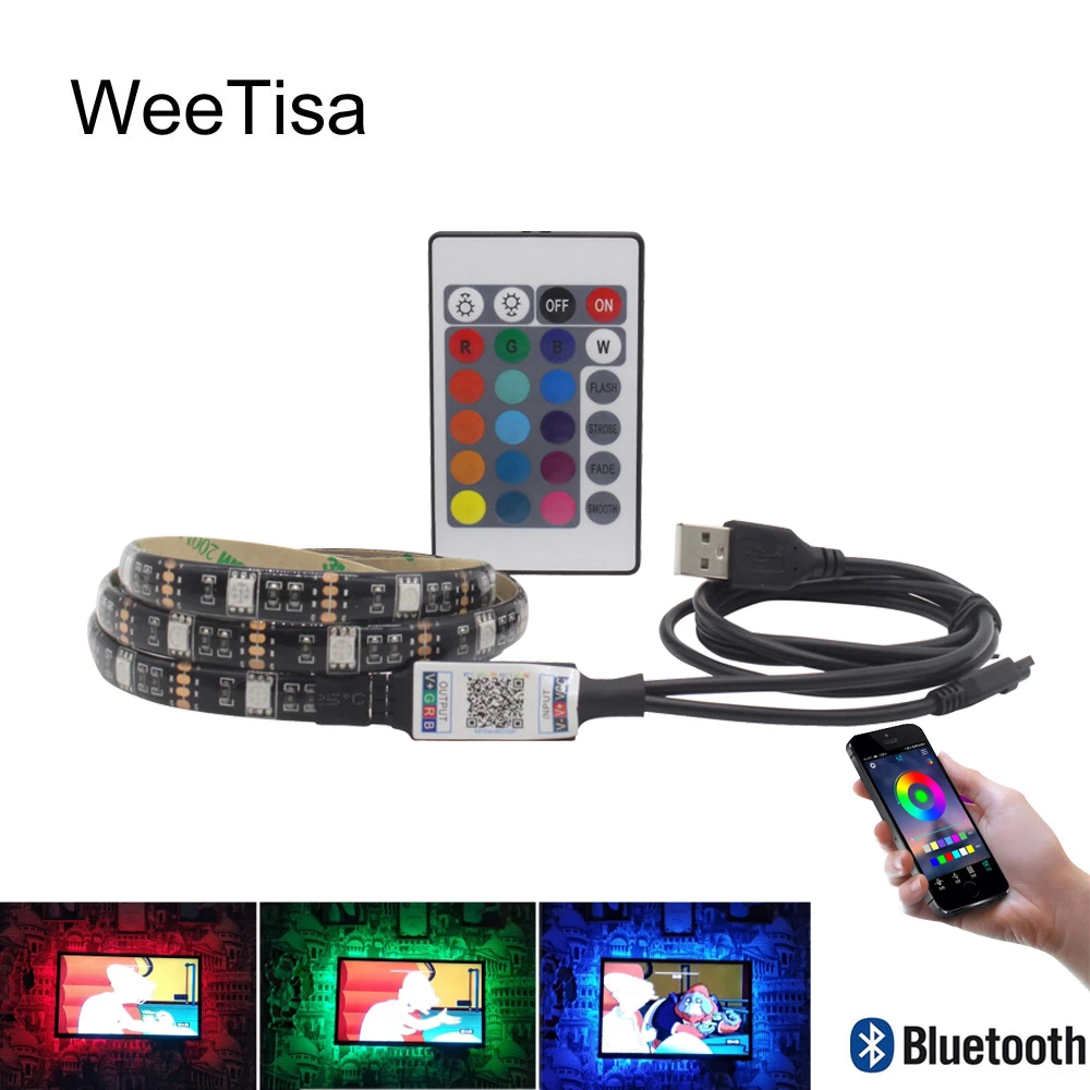 USB LED Strip Bluetooth SMD 5050 5V RGB Waterproof TV Light Tira LED Tape Stripe Bias Lighting for PC TV Background
USB LED Strip Bluetooth SMD 5050 5V RGB Waterproof TV Light Tira LED Tape Stripe Bias Lighting for PC TV Background