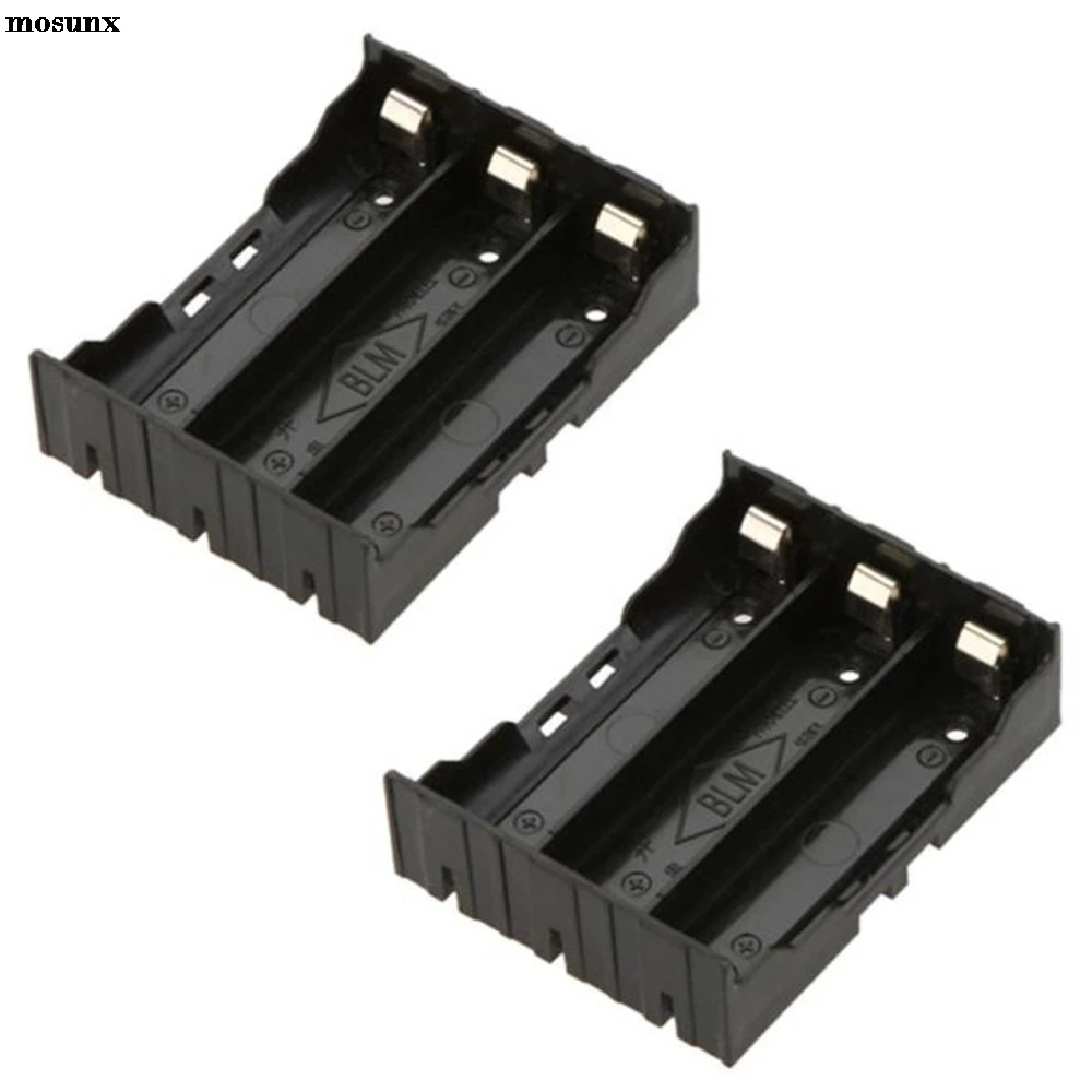 

mosunx 1pcs DIY Black Storage Box Holder Case For 3 x 18650 3.7V Rechargeable Batteries Power Bank Iqos Battery Holder