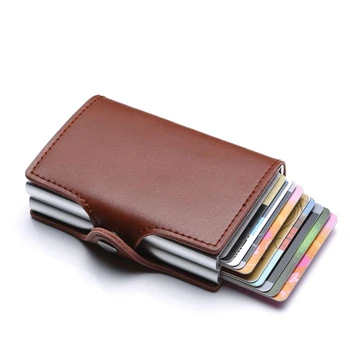 Genuine Leather Automatic Credit Card Holders Men Women Aluminum Business Credit Card Multi-function Card Holder RFID Wallets
Genuine Leather Automatic Credit Card Holders Men Women Aluminum Business Credit Card Multi-function Card Holder RFID Wallets