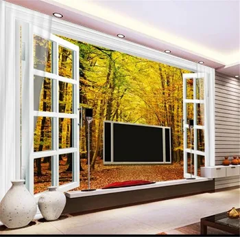 Custom Any Size 3d Wallpaper 3D Window Dreamy Golden Yellow Woods Living Room Sofa TV Background Wall Decoration Mural Wallpape
Custom Any Size 3d Wallpaper 3D Window Dreamy Golden Yellow Woods Living Room Sofa TV Background Wall Decoration Mural Wallpape