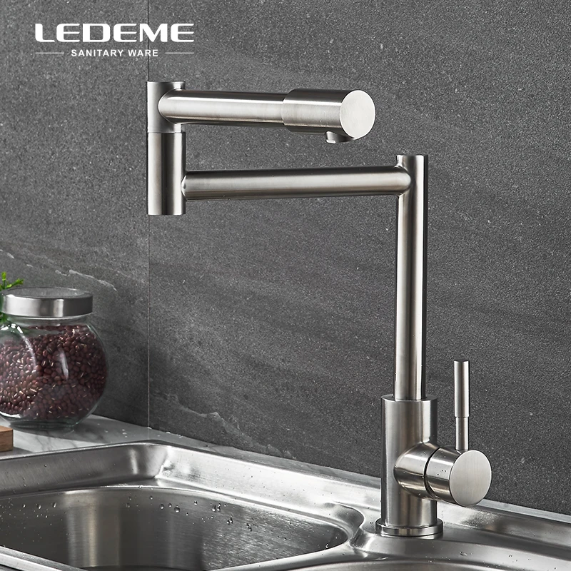 LEDEME Kitchen Faucet Arbor One-Handle Folding Bar Kitchen Basin Sink Water Tap Mixer, Spot Resist SUS Stainless Steel L74005
LEDEME Kitchen Faucet Arbor One-Handle Folding Bar Kitchen Basin Sink Water Tap Mixer, Spot Resist SUS Stainless Steel L74005