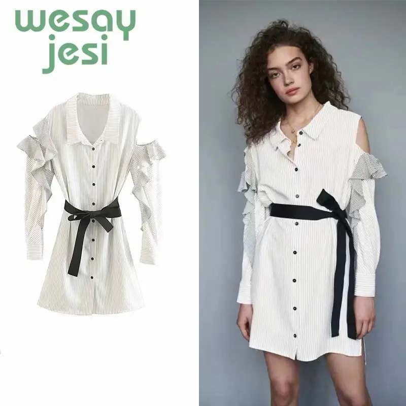 2019 Women Dress casual style long sleeve strapless vestidos Summer Striped waistband Lady Casual Mini Dress Robe Femme
2019 Women Dress casual style long sleeve strapless vestidos Summer Striped waistband Lady Casual Mini Dress Robe Femme