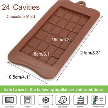 24 Grid Square Chocolate Bar Mould Sweets Slabs Mold Cake Biscuit Bars Treats DIY Choclate Mold Cake Tools
24 Grid Square Chocolate Bar Mould Sweets Slabs Mold Cake Biscuit Bars Treats DIY Choclate Mold Cake Tools