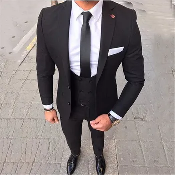 Black Men Wedding Suits Tuxedos Groom Wear Slim Fit Terno 3 Pieces (Jacket + Pants + Vest) Groom Blazer Suit Male Best Man
Black Men Wedding Suits Tuxedos Groom Wear Slim Fit Terno 3 Pieces (Jacket + Pants + Vest) Groom Blazer Suit Male Best Man