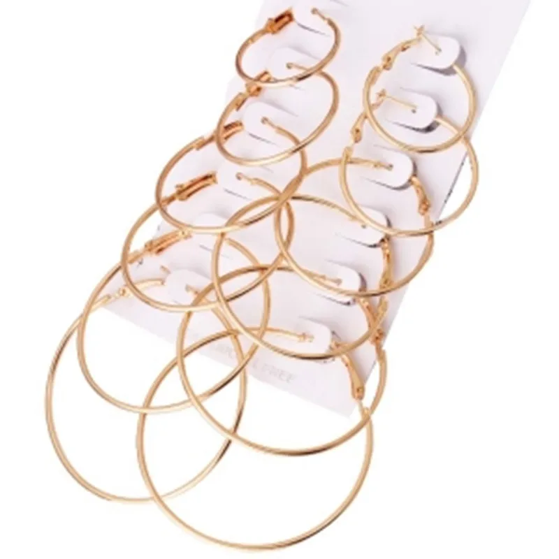 2018 New 6 Pcs/set geometry Earring for Women Female Big Circle Hanging Round Stud Earrings Brincos Jewelry Parties wholesale
2018 New 6 Pcs/set geometry Earring for Women Female Big Circle Hanging Round Stud Earrings Brincos Jewelry Parties wholesale