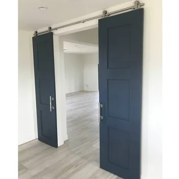 Easy install top mount double wood barn door hardware stainless steel sliding barn track kit ( round knob)
Easy install top mount double wood barn door hardware stainless steel sliding barn track kit ( round knob)