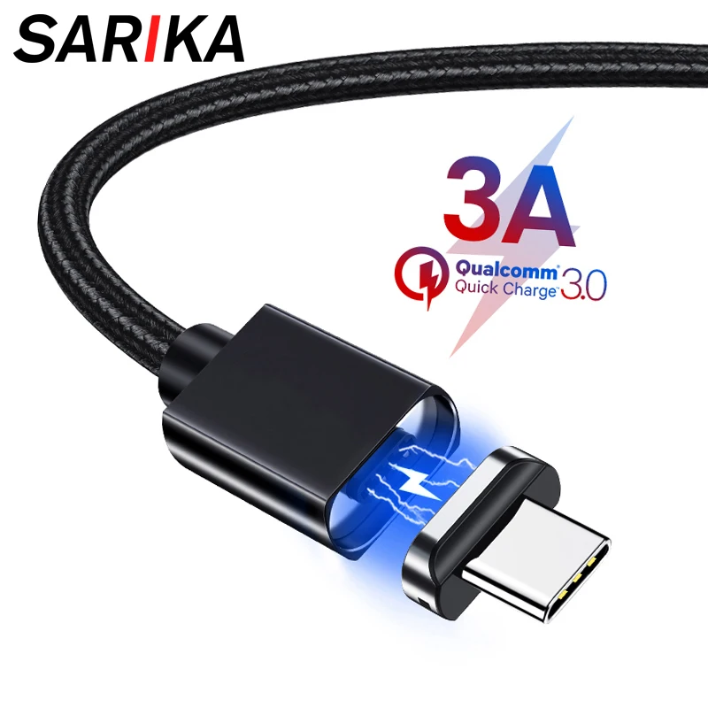 

Sarika S02 1M 2M Magnet Charger USB Type C Cable For Samsung Galaxy S9 S8 Plus Redmi Note 7 Fast Charging Magnetic USB Type-C