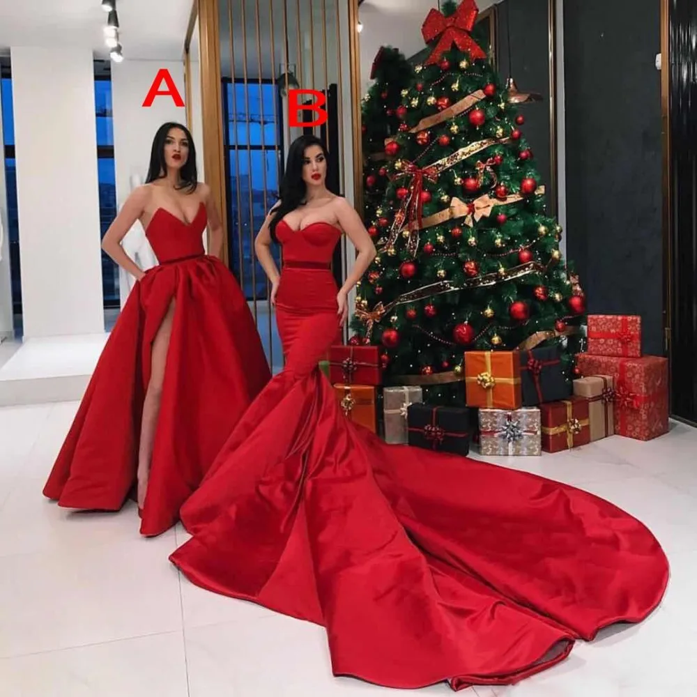 2018 Red Two Style Prom Gowns Mermaid And A-Line Sweetheart Sleeveless Side Split Back Zipper Formal Dress Evening Party Gowns
2018 Red Two Style Prom Gowns Mermaid And A-Line Sweetheart Sleeveless Side Split Back Zipper Formal Dress Evening Party Gowns