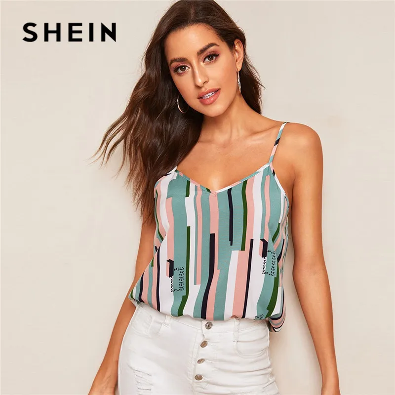 SHEIN Colorblock Striped Sleeveless Cami Top Women Clothes 2019 Summer Casual Spaghetti Strap Streetwear Ladies Sexy Top
SHEIN Colorblock Striped Sleeveless Cami Top Women Clothes 2019 Summer Casual Spaghetti Strap Streetwear Ladies Sexy Top