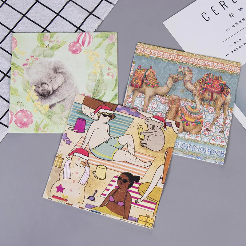 Cartoon Animal Printing Decoupage Paper Napkins 100% Virgin Wood Tissue For Wedding Birthday Party Decoration Supplies
Cartoon Animal Printing Decoupage Paper Napkins 100% Virgin Wood Tissue For Wedding Birthday Party Decoration Supplies