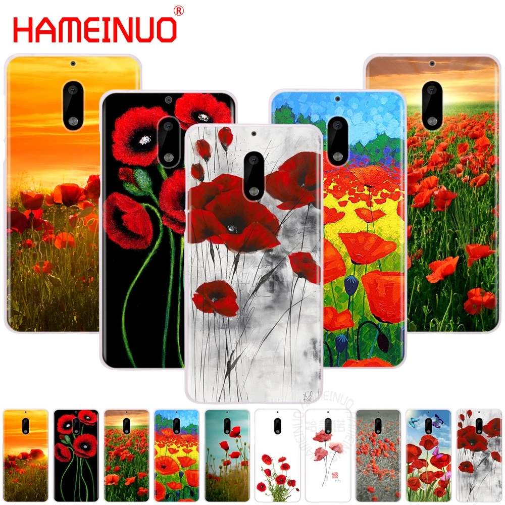 HAMEINUO чехол для телефона с рисунком красного мака и цветов Nokia 9 8 7 6 5 3 Lumia 630 640 640XL 2018