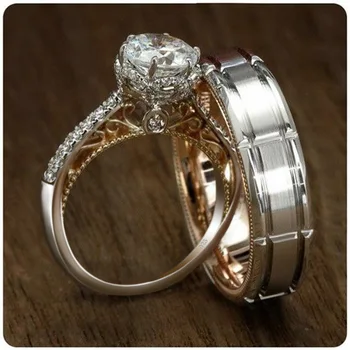 Vintage Lover ring sets Gold Filled Crystal cz Promise Couple Wedding Band Rings for women men Engagement Fashion Jewelry
Vintage Lover ring sets Gold Filled Crystal cz Promise Couple Wedding Band Rings for women men Engagement Fashion Jewelry