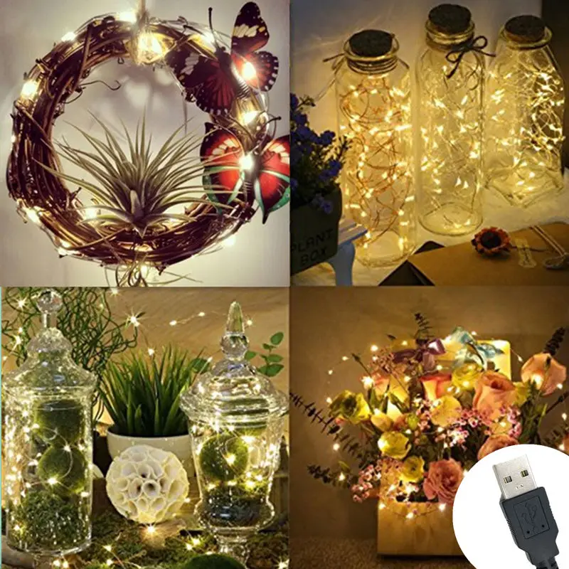DC 5V 2M 20LED USB charger LED strip light USB Powered RGB Copper Wire tape Holiday String lighting outdoor Fairy Christmas Tree
DC 5V 2M 20LED USB charger LED strip light USB Powered RGB Copper Wire tape Holiday String lighting outdoor Fairy Christmas Tree
