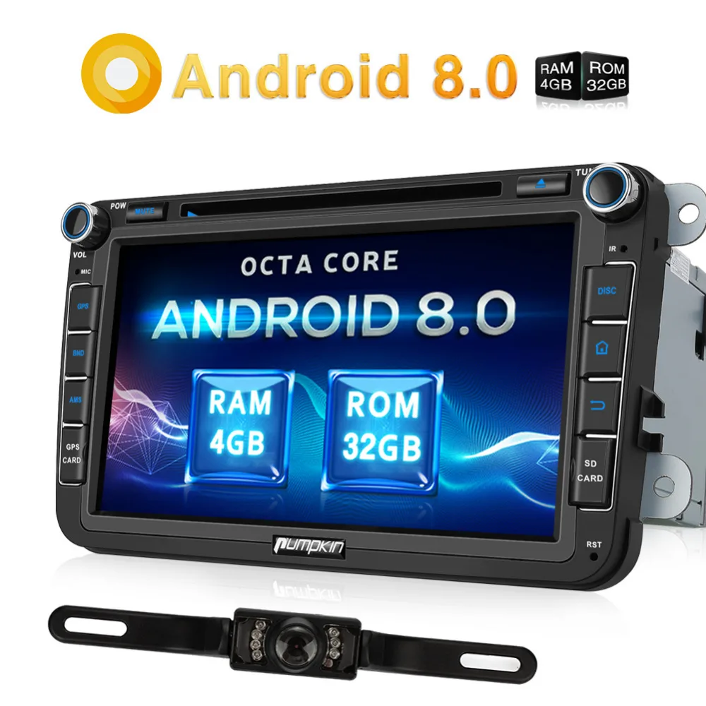 Pumpkin 2 Din 8'' Android 8.0 Car DVD Player GPS Navigation OBD2 Car Stereo For VW/Skoda/Seat/Golf 4G DAB+FM Rds Radio Headunit
Pumpkin 2 Din 8'' Android 8.0 Car DVD Player GPS Navigation OBD2 Car Stereo For VW/Skoda/Seat/Golf 4G DAB+FM Rds Radio Headunit