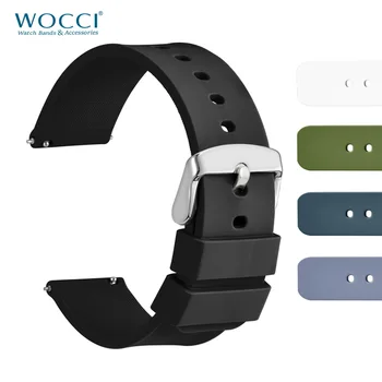 WOCCI Sport Style Silicone Watchband 14mm 18mm 20mm 22mm Black White Army Green Soft Rubber Quick Release Watch Strap for Men
WOCCI Sport Style Silicone Watchband 14mm 18mm 20mm 22mm Black White Army Green Soft Rubber Quick Release Watch Strap for Men