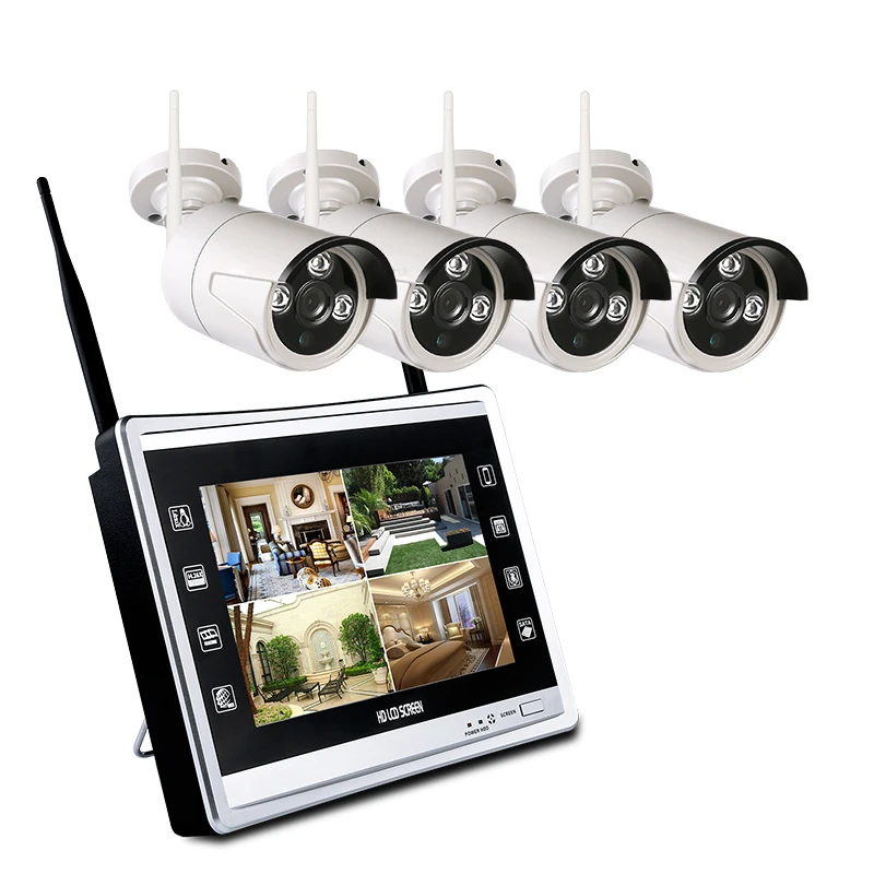 1080P Outdoor Wireless Security Camera System 12.5" LCD Screen 4pcs 2.0MP Wifi IP Camera Surveillance Cameras Kit
1080P Outdoor Wireless Security Camera System 12.5" LCD Screen 4pcs 2.0MP Wifi IP Camera Surveillance Cameras Kit