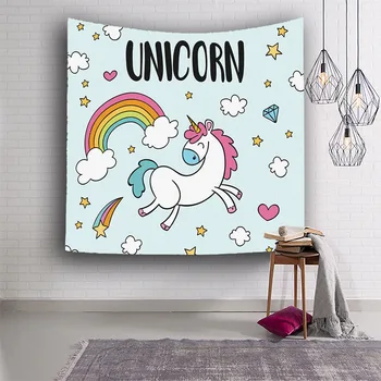Cute Cartoon Unicorn Tapestry Crystal Rainbow Geometric Bedroom Decoration Curtain Wall Hanging Star Letter Heart Moon Blanket
Cute Cartoon Unicorn Tapestry Crystal Rainbow Geometric Bedroom Decoration Curtain Wall Hanging Star Letter Heart Moon Blanket