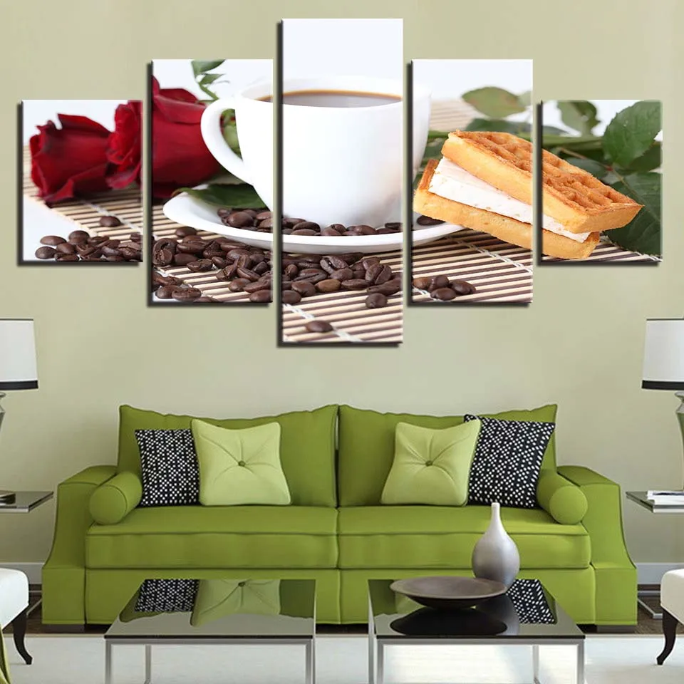 Artwork Canvas Painting HD Prints Home Decor 5 Pieces Wall Art Coffee Rose Waffles Restaurant Modular Pictures Creative Poster
Artwork Canvas Painting HD Prints Home Decor 5 Pieces Wall Art Coffee Rose Waffles Restaurant Modular Pictures Creative Poster