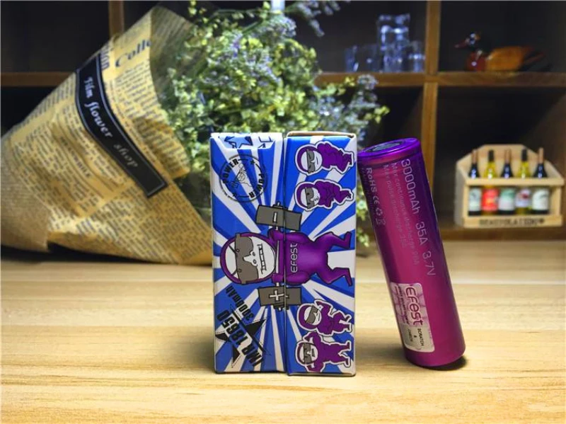 2pcs Genuine EFEST IMR 18650 3000mah 3.7V 35A battery purple professional Vape Electronic cigarette Li-ion power batteries
2pcs Genuine EFEST IMR 18650 3000mah 3.7V 35A battery purple professional Vape Electronic cigarette Li-ion power batteries